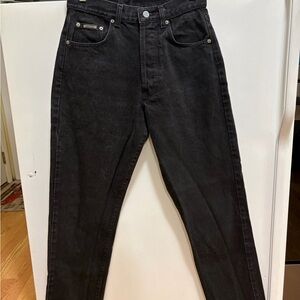 Calvin Klein Button Fly High waisted Jeans Black Denim Straight Jeans